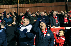 Shelbourne fans celebrate winning 15/3/2024
