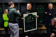 Finlay Bealham presented with a Jersey to celebrate his 200th cap 20/4/2024