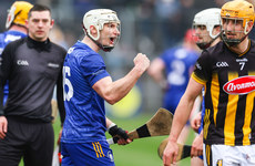 Keith Smith of Clare celebrates a score during the final moments of the game 10/3/2024