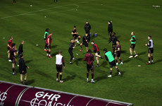 Galway players warming up 15/3/2024