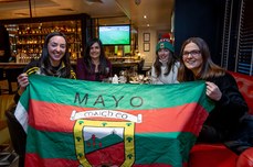 Anne Marie Casey, Ruth Melvin, Geraldine Cleary and Eilish Duffy, Mayo fans watching the game in the Croke Park Hotel  6/12/2020