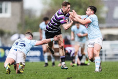 Adam Lagrue is tackled by Jack Delaney and Tony Butler 25/3/2023
