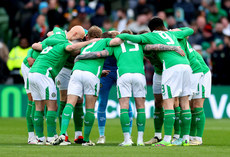 The Ireland team huddle 23/3/2024