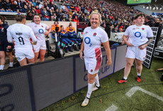 England's Marlie Packer and Hannah Botterman after the match  27/4/2024 