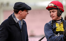 Joseph O’Brien talks with JJ Slevin after winning with Lark In The Mornin 12/3/2024