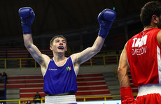 Jude Gallagher celebrates beating Shukur Ovezov to qualify for the 2024 Olympic Games in Paris 11/3/2024