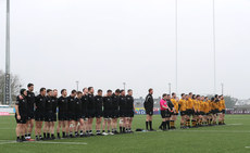 Connemara and Dunmore players observe a minutes silence 24/3/2024