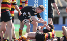Patrick Egan is congratulated by Niall Tallon after scoring a try 21/4/2024