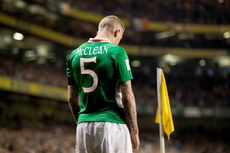 James McClean wearing the number 5 shirt in memory of Derry City captain Ryan McBride 24/3/2017