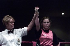 31/10/2001 Central Council Boxing, National Stadium.. Katie Taylor wins the first ever female Amateur boxing event in Ireland. Mandatory Credit ©INPHO/Morgan Treacy