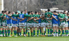 The Benetton team huddle ahead of the game 25/3/2023