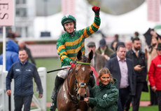 Keith Donoghue celebrates after winning with Limerick Lace 15/3/2024