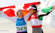 Annalise Murphy celebrates with  Anne-Marie Rindom 16/8/2016