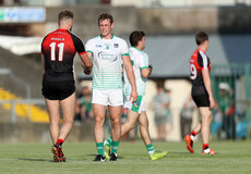 Aidan O’Shea shakes hands with Darragh Treacy after the game  9/6/2018