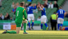 Rory Kelly dejected after conceding his second goal of the game 14/5/2015