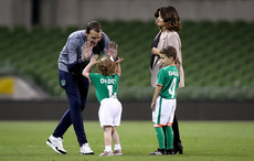John O'Shea with his wife Yvonne Manning, daughter Ruby and son Alfie 2/6/2018