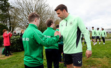 Seamus Coleman meets players from the Ireland Down Syndrome futsal team 19/3/2024
