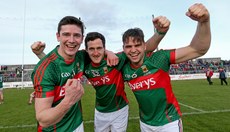 Mayo players celebrate at the end of the game 30/4/2016