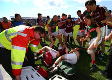 Galway and Mayo players involved in an off the ball scuffle  14/6/2015