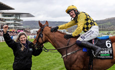 Paul Townend celebrates winning onboard State Man with Rachael Robbins 12/3/2024