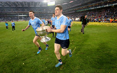Cormac Costello and Diarmuid Connolly celebrate with the Sam Maguire 1/10/2016