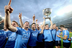 Dublin celebrate with the trophy after the game 1/10/2016