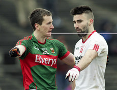 Cillian O'Connor and Tiernan McCann argue the goal 8/2/2015