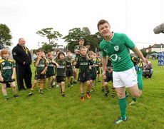Brian O'Driscoll with some of the under age players in Boyne RFC 3/3/2014