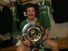Brian O'Driscoll with Triple Crown Trophy 3/3/2014