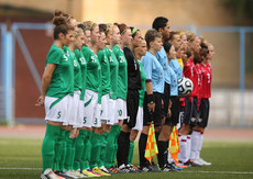 Ireland and Great Britain players line up 11/7/2013