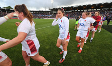 England's Jessica Breach and Connie Powell after the match  27/4/2024 