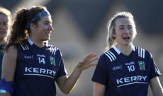 Emma Dineen and Niamh Carmody celebrate after the game 17/3/2024