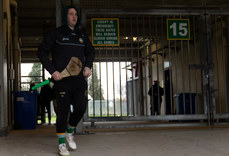 Stephen Corcoran enters the pitch ahead of the game 10/3/2024
