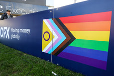 A view of OFX Rainbow Unity branding 25/3/2023