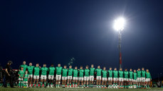 The Ireland team stand for the national anthem 15/3/2024