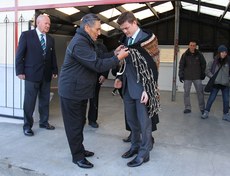 Brian O'Driscoll wearing a traditional Maori jacket 3/3/2014