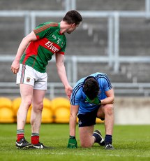 Colm Basquel and Stephen Coen at the end of the game 16/4/2016