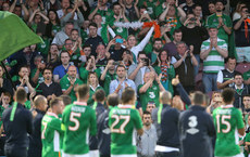 Republic of Ireland players applaud the supporters 31/5/2016