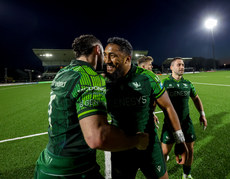 Andrew Smith and Bundee Aki celebrate after the game 20/4/2024