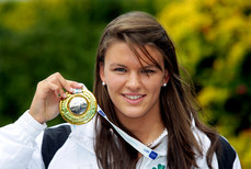 <b>Grainne Murphy</b> with her Silver Medal 16/8/2010 - INPHO_00450622