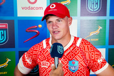 Elrigh Louw with the media 27/4/2024