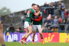 Ryan O'Donoghue celebrates at the final whistle with Colm Moran 17/6/2018