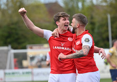 Michael Glynn celebrates after he scores his sides first goal 27/4/2024