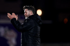 Stephen Bradley applauds the travelling fans after the game 9/3/2024