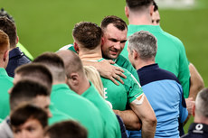 Garry Ringrose celebrates after the game with Tadhg Beirne 16/3/2024