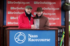 The winning connections are presented with the trophy 10/3/2024