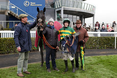 Rachael Blackmore celebrates with the winning connections 10/3/2024