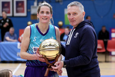 Juliet Murphy is presented with the MVP award by Mike Murray 20/4/2024