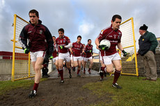 Niall Coleman and Declan Meehan lead the team out for the start of the game 17/1/2010
