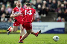 Shane McGuigan scores his side’s second goal 17/3/2024